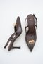 Women's Buckle Detailed Heeled Shoes Bitter Brown Skin - 4