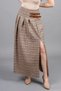 Women's Winter Orange Royal Plaid Slit Skirt Plaid Premium Maxi Skirt Stylish Daily Casual 6831 - 2