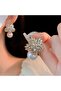 Tarnish-Resistant Steel Zircon Stone Pearl Crystal Flower Earrings - Gift Boxed - 2