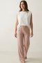 100% Cotton Single Jersey Compact Combed Cotton Fabric Women's Pajama Bottoms Loose Fit Pink Wide Leg Drawstring Anti-Sweat Bottoms Without Pockets Breathable - 4