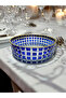 Gold Edged Square Decor Cut Crystal Glass Salad Bowl 25 cm Diameter - 2