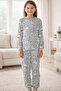 Child-Baby Printed Interlock Fabric Long-Sleeved, Elasticized Leg Pajama Set, 100% Cotton