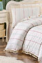 Yadens Cotton Buttoned Tasseled Single Duvet Cover Set