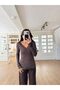 Women's V-Neck Sheer Lace Detail Cashmere Ultra Lightweight Blouse - 5