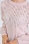 Pink Wool Blend Lace-Like Knit Knitted Women's Sweater - 4