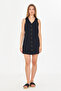 Linen Dress with Shirt Collar - 2