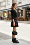 Suede Velvet Pocketless Text Patterned Elastic Mini Women's Shorts Skirt - 2