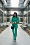 Ribbed Knit Pants Bomber Jacket Women's Top and Bottom Set - 5