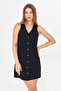 Linen Dress with Shirt Collar - 6