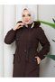 Bondit Coat with Hood, Full Length, with Elastic Waist and Fur Lining for Modest Wear Rc1405002 - 6