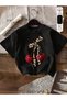 Cherry Print Detail Basic T-Shirt
