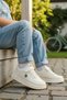 Beige Kids Velcro Laceless Sneakers Sports Shoes 015Nav - 5