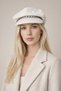 Women's Cap Hat with Chain Detail - Stylish Captain's Cap with Chain Detail