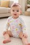 100% Cotton Cute Rabbit Printed Baby Girl Long Sleeve Snap Fastener Newborn Baby Bodysuit 0-9 Months - 2