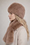 Hat and Scarf Beige 2-Piece Set Plush Set - Hat Neck Warmer Luxury Soft Winter - 2