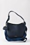 Mila Charmlı Large Size Soft Leather-Look Large Volume Navy Blue Women's Shoulder Bag Pbu3207 - 4