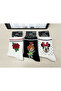 3-Piece Patterned Unisex Socks Set with Rose and Figured Patterns, Printed Socks 36-40