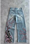 Night Blossom Embroidered Wide Leg Jean - 5