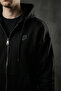 Lb Logo Black Zipper Hoodie Oversized Fleece-Lined Sweatshirt Cardigan - 2