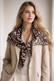 Triangle Scarf Shoulder Shawl Brown for Women - Trendy Viral Patterned Reversible Knitwear - 3