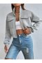 Women's Short Jacket with Pocket Detail - 3