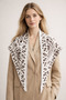Triangle Scarf Shoulder Shawl Brown for Women - Trendy Viral Patterned Reversible Knitwear - 4