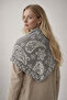 Triangle Scarf Shoulder Shawl Gray for Women - Trendy Viral Patterned Reversible Knitwear - 2
