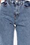 Blue Snow Wash Lycra High Waist Mom Jean Trousers - 3