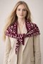 Triangle Scarf Shoulder Shawl Burgundy for Women - Trendy Viral Patterned Reversible Knitwear - 5