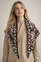 Triangle Scarf Shoulder Shawl Brown for Women - Trendy Viral Patterned Reversible Knitwear - 5