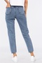 Blue Snow Wash Lycra High Waist Mom Jean Trousers - 4