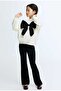 Girl's Black Bow Detailed Sweatshirt | Spanish Paça Team