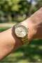 Gold Color Women's Wristwatch |   30mm Gold Color Steel Case, Steel Band - 5