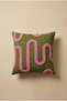 Bohemian Curved Patterned Punch Throw Pillow Cover