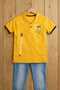 Polo Collar T-Shirt & Denim Pants Double Set for Boys - 4