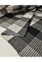 Plaid Knitted Fabric in Black and Ecru Colors (Width 150 cm X Length 295 cm) - 2