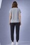 Genis Kesim Cotton T-Shirt and Tracksuit Set with Yandan Aycik Print - 2