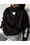 Men's Hoodie White Hooded Sweatshirt Printed Oversized Comfortable Casual Street Style