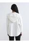 Beige Hooded Soft Touch Women's Zippered Sweatshirt (S6) - 4