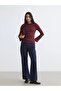 Black Crew Neck Corded Fabric Women's Bodysuit (S6) - 2