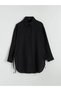 Black Women's Shirt Tunic with Tie Detail (S6) - 5