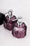 2 Pieces Purple Liquid Soap Dispenser Set 300 ml Diamond Patterned Modern Acrylic Soap Dispenser 9 cm X 13.5 cm - 3