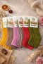 Women's Reverse Towel Winter Special Stitched Derby Booties Socks - 2 Pairs - Mixed Colors - 7