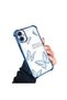 Samsung Galaxy A04E Compatible Transparent Four-Corner Silicone Coating Glossy Edge Case Butterfly Pattern - 2