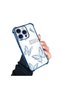 iPhone 16 Pro Compatible Transparent Four-Corner Silicone Coated Shiny Edge Case Butterfly Pattern - 2