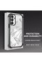 Samsung Galaxy A54 Compatible Transparent Four-Corner Silicone Coating Glossy Edge Case Butterfly Pattern - 3
