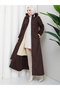 Full Length Fur Lined Elastic Waist K Hooded Coat Mde1405002