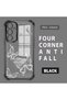 Samsung Galaxy S23 Fe Compatible Transparent Four-Corner Silicone Coating Glossy Edge Case Butterfly Pattern