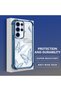 Samsung Galaxy S23 Ultra Compatible Transparent Four-Corner Silicone Coating Glossy Edge Case Butterfly Pattern - 3