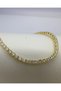 3mm Square Stone Waterway Steel Necklace - Golden Crystal River Princess - 3